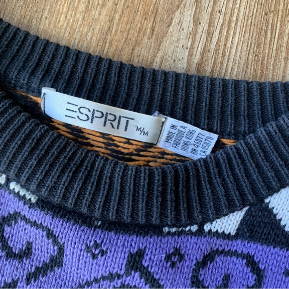 Vintage Esprit Sweater Medium 90s Ugly - Picture 3 of 5